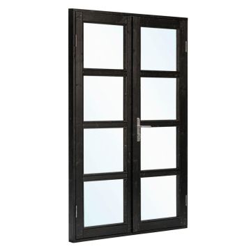 Deur Dubbel Met Raam Modern RS Vuren 145 x 210 CM Zwart