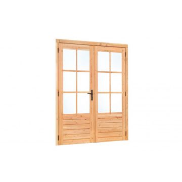 Douglas Dubbele Glas Deur Dubbelglas 6-Ruits. Afmeting 2050 x 2150MM