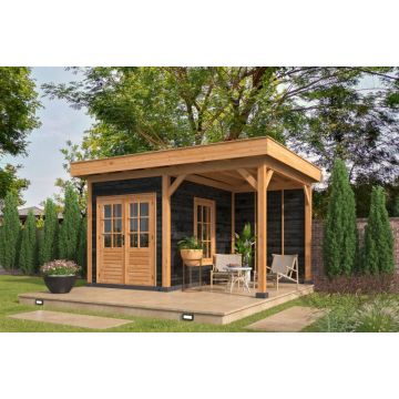 Plat dak Oslo L478x380 Zwart gespoten 