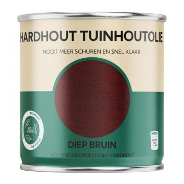 Bio-Based Olie. Hardhout Tuinhoutolie. Diep Bruin. 750ML