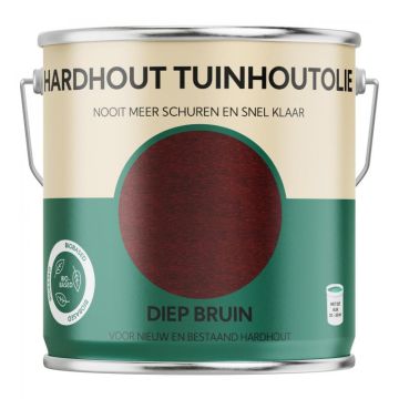 Bio-Based Olie. Hardhout Tuinhoutolie. Diep Bruin. 2500ML