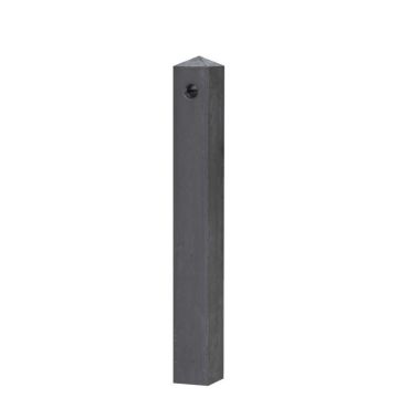Lage betonpaal met steigerbuis, Wit-Grijs - Antraciet - Gecoat