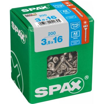 SPAX T-STAR plus A2 roestvrij 3,5x16 L 200 stuks