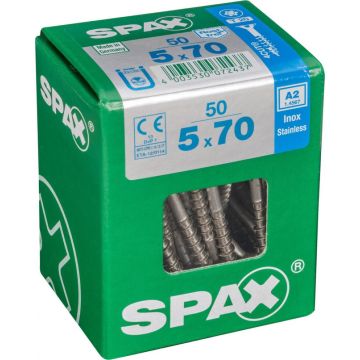 SPAX T-STAR plus A2 roestvrij 5x70 L 50 stuks