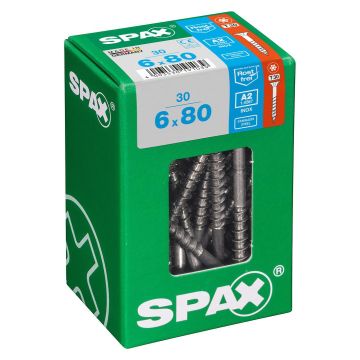 SPAX T-STAR plus A2 roestvrij 6x80 L 30 stuks