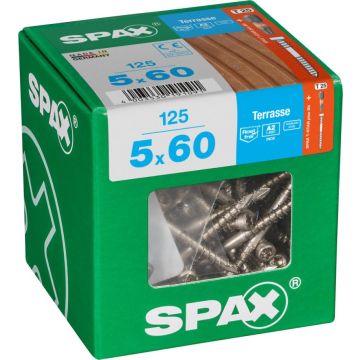 SPAX Terras roestvrij A2  5x60 XXL 125 stuks
