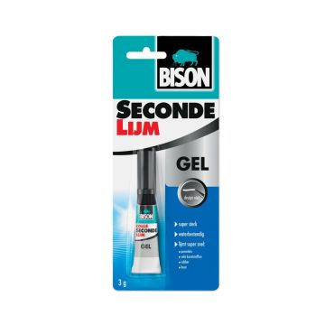 Bison secondelijm gel -3gr/tube kaart