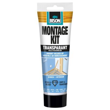 Bison montagekit transparant -250gr/hangtube