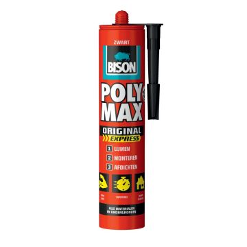 Bison polymax express zwart -425gr/koker