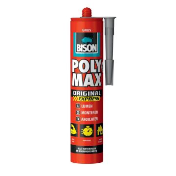 Bison polymax express grijs -425gr/koker