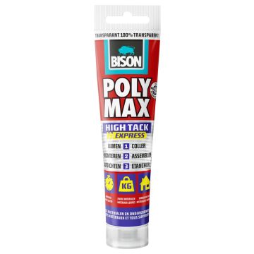 Bison polymax high tack express transparant -115g tube