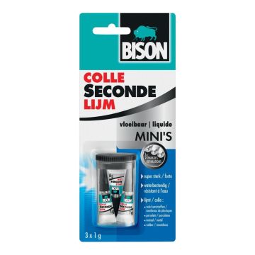 Bison secondelijm super compact -3x0.8ml/tube