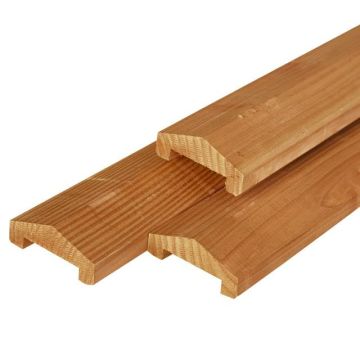 Afdekregel vuren / piramide 3.5x8.5x180cm / 3 planks tussenruimte | bruin geïmpr