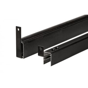 Aluminium Boven- en Onderprofiel PuraFence - Zwart (3,8 x 2,28 / 6,2 x 2,4) x 17