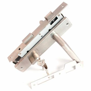 Basic-line deurslot-set PC72, RVS kruk/schild recht