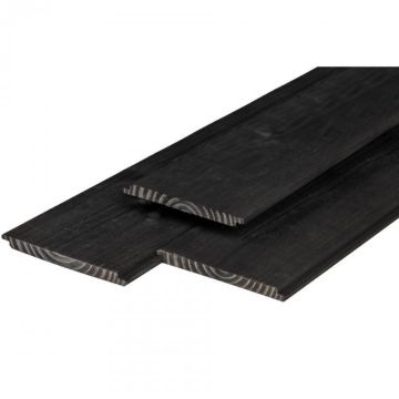 Douglas wisselsponning 1,8 x 19,5 x 300 cm, zwart gespoten, 3 zijden geschaafd,