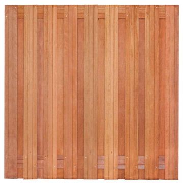 Tuinscherm Harlingen Hardhout  H180x180 cm - 17 + 2 Planks Geschaafd
