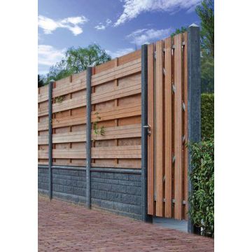 Betonpaal - Antraciet t.b.v. motiefplaten 10x10 cm. ( Systeem Schie ).