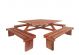 Picknicktafel vierkant hardhout L210xB210xH75 cm.