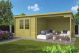 Blokhut - Tuinhuis Chappo Groen Met Overkapping 300 x 298+300cm.