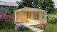 Blokhut - Tuinhuis Markku Met Overkapping. Afmeting 575x300