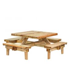 Picknicktafel geimpregneerd L230xB230xH70 cm.