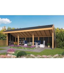 Larch/Douglas Shed Boekelo Swedish Battens Black