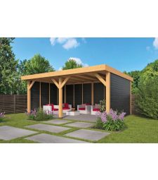 Larch/Douglas DHZ Flat Roof Dalfsen Swedish Battens Black