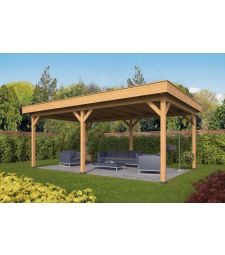 Planed Larch/Douglas Flat Roof Oslo XL Type 1