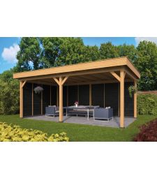 Planed Larch/Douglas Black Flat Roof Olso XL Type 2 