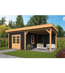 Planed Larch/Douglas Black Flat Roof Olso L Type 4 