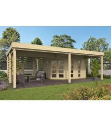 Log cabin - Tuishuis Oletha with canopy 765 x 251cm 