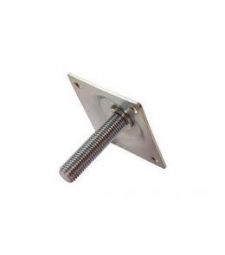 Betonpoer hoogteverstelling M16 De Lux RVS plaat 7.5x7.5cm