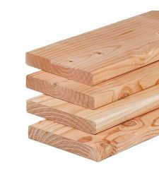 Douglas rondom glad geschaafd 2.8x19.5x400 cm. Vlonderplank.