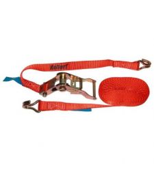 Lashing strap with ratchet and hooks 1500kg.  5 meters long.  25 mm wide.
