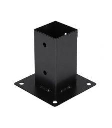 Post holder on plate 9x9 Black.