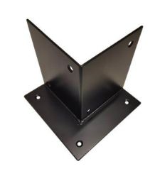 Paalhouder Voetstuk Zwart 115x115 mm. Voor palen 120-150mm.