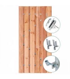 Tuindeur Privacy Red Class Wood. Incl. RVS slot en ophangsysteem