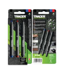TRACER Markeerset Markeerstiften ACF-MK3, zwart, blauw, rood