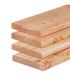 Douglas rondom glad geschaafd 2.8x19.5x300 cm. Vlonderplank.