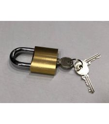 Hangslot in messing en beugel in gehard staal