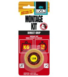 Bison montagekit tape direct grip rol 1,5mx19mm kaart