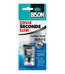 Bison secondelijm super compact -3x0.8ml/tube