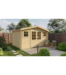 Blokhut - Tuinhuis Juha B400xD300 cm. Onbehandeld vuren.