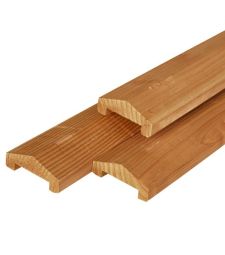 Afdekregel vuren / piramide 3.5x8.5x180cm / 3 planks tussenruimte | bruin geïmpr