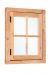 Douglas draairaam B776 x H946mm (buitenwerkse maat) incl. 2 soorten roedes, RVS 