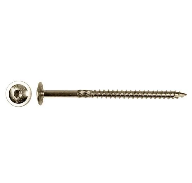 Flange head wood screw Torx stainless steel.