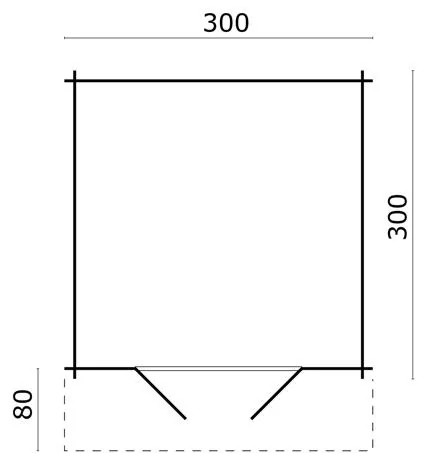 Log cabin - Perlund summerhouse B300xD300 cm. 