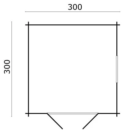 Log cabin - Halvar summerhouse B300xD300 cm. 