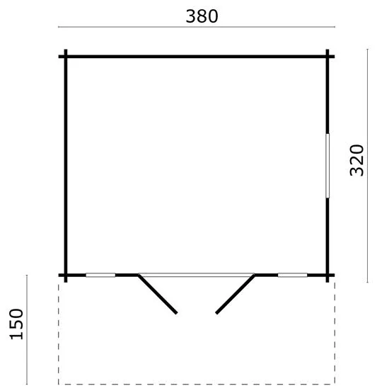 Inglund log cabin W380xD320 cm. 